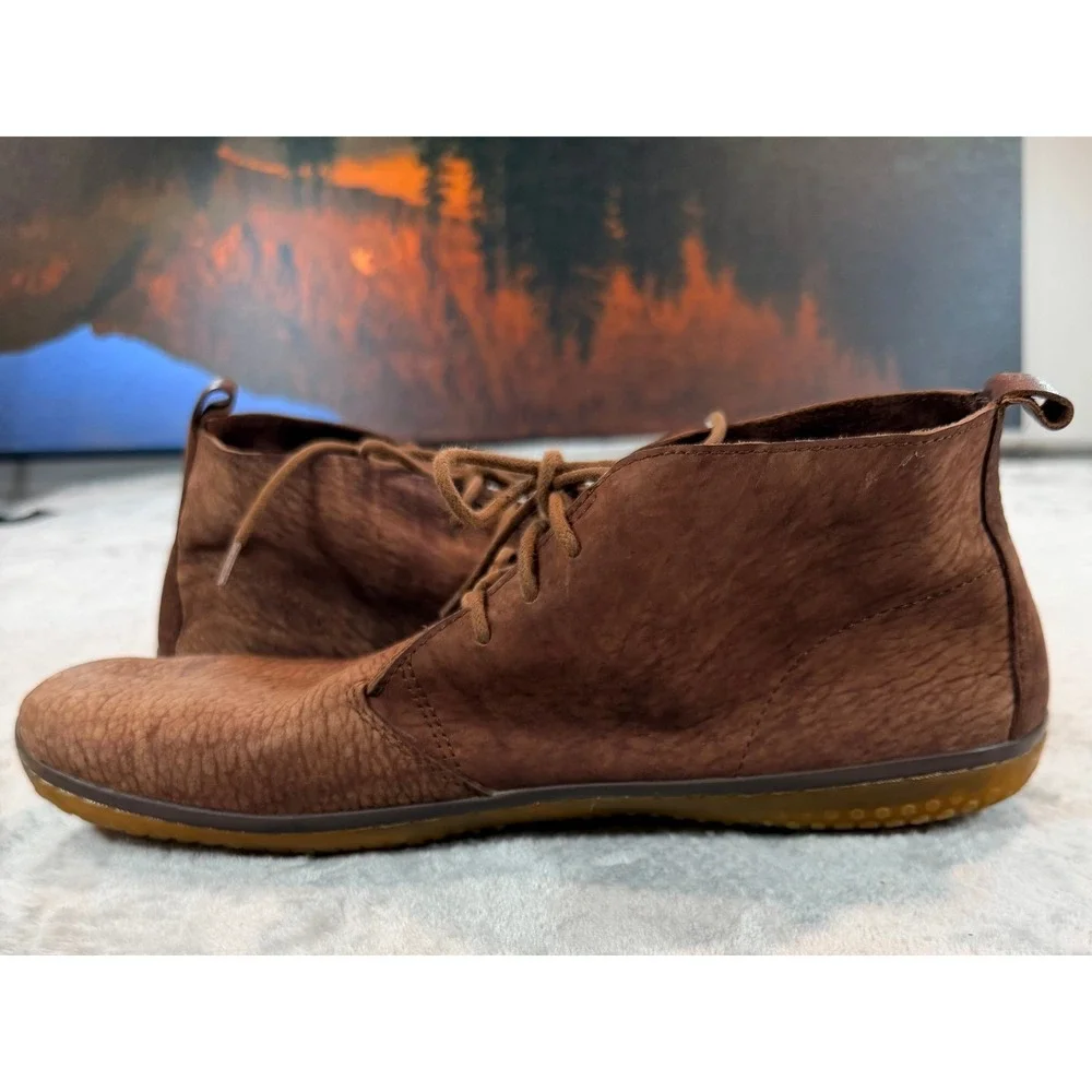 Vivobarefoot Mens Soul Of Africa Gobi II Leather Barefoot Chukka Boots Brown 45